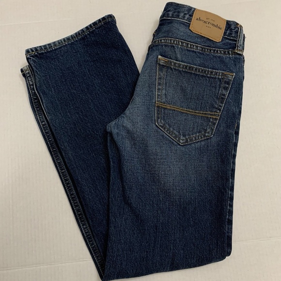 Abercrombie Jeans kids 16 28x29 Blue Dark Wash button Fly straight - Picture 1 of 12